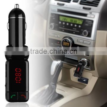 Good Quality Wireless LCD Bluetooth Car Kit 12V MP3 Player Dual USB Charger Handsfree FM Transmitter For Samsung