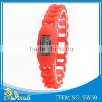 New trendy unisex weave red custom silicon watch