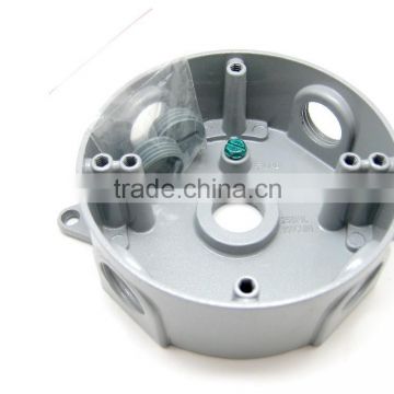 Weather resistant round outlet box with 1/2" hole