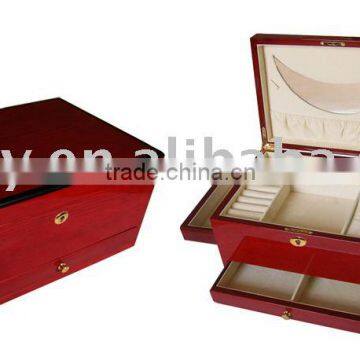 Large Mirror glass Wooden jewellry box