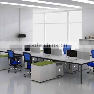 modern design luxury Office workstation for 8 person with Aluminium legs and mobile 3D pedestal