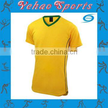 shortsleeve blank yellow soccer jersey