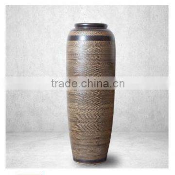 Jingdezhen Antique brown hotel decorating tall vase for home deco