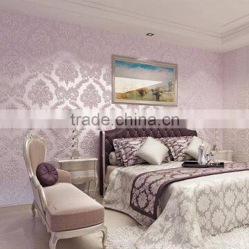 european style non-woven Embossing wallpaper damascus 3D wallpaper