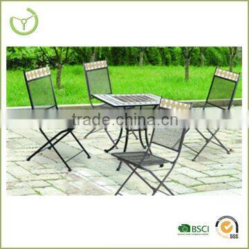 mosaic table-5pc folding outdoor mosaic bistro set