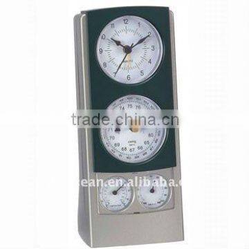 analog weather station clock with themometer & hygrometer & barometer