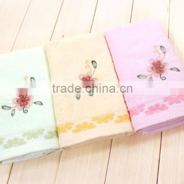 100% cotton yarn flower personal design luxury embroidered face towels