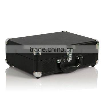Belt drive suitcase vintage vinyl record player with built-in speakers
