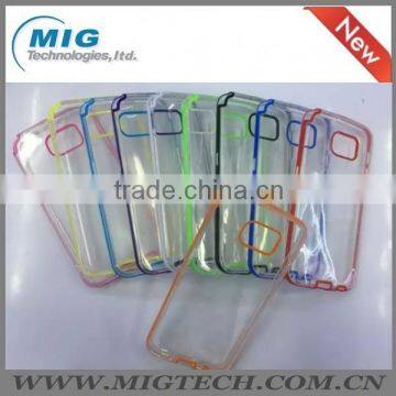  China Soft TPU Silicone clear transparent double color Cell phone case, for Samsung S6 or For Samsung S6 EDGE, 10 colors