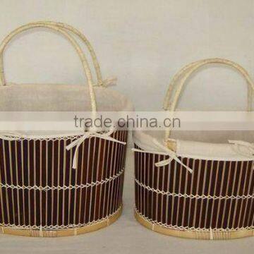 Bamboo laundry storage basket