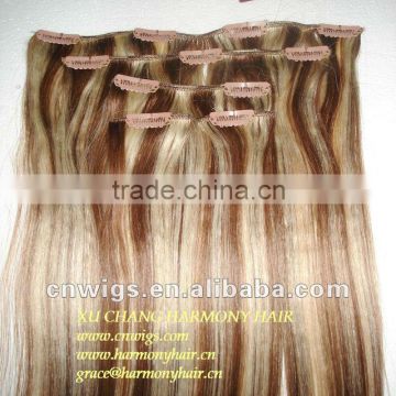 BEST QUALITY remy clip on hair extensions with highlights