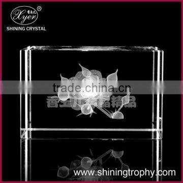 3d laser crystal rose