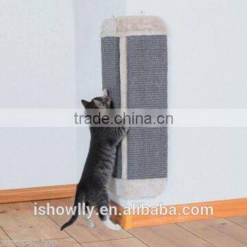 Light Grey Sisal Cat Corner Scratching Board Scratch Mat With Plush Edge