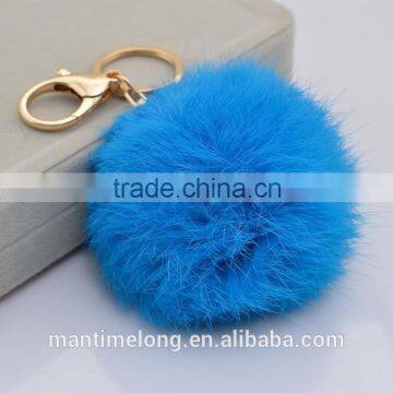 Rabbit Fur Ball Keychain Rabbit Tail Keychain Rabbit Fur Key Chain photo-3