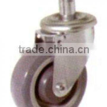 Swivel/Swivel Brake Solid Stem Castor Fitted with TPR Wheel, Flange Bearing