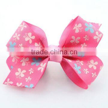 printed ribbon hair bow tie