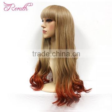 Fashion Pretty Tangle Free Customized Long Wave Human Hair Wig