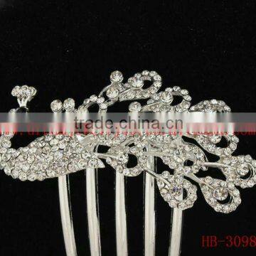 peafowl shaped decorative hair comb