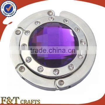 Direct manufacturer crystal foldable purse hanger wholesale