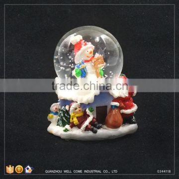 Handmade Decorative Clear Glass Balls Resin Snowman