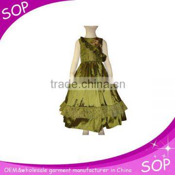 Kids traditional evening gown children frocks designs flower girl dress