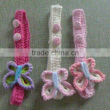2012 Beautiful 100%Cotton Crocheted Girl's Butterfly headbands