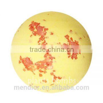 Mendior Yellow grapefruit essential oil bath fizzer/bomb flower relax bath salt bubble customized 30 g to 200 g