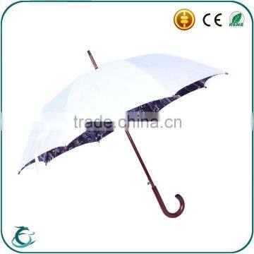 fashion design double layer auto open wooden straight gift umbrella