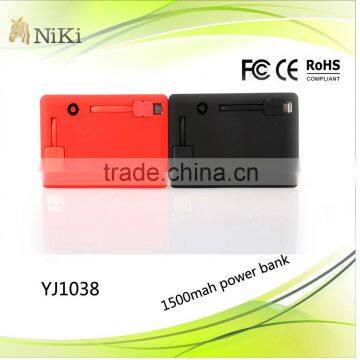 Rechargeable Power Bank External Built-in Cable Power Bank for iPhone/Samsung