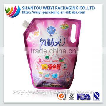 Custom flexible plastic spout pouch liquid packaging bags for detergent