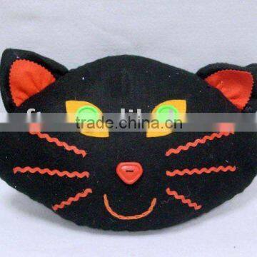 Black cat halloween cushion