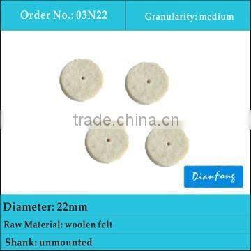 22mm unmounted white felt dental rotary polishing brushes