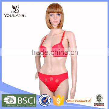 Bottom Price Fashionable Embroidery Women Sexy Hot Red Bra