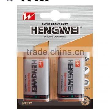 9v 6f22carbon zinc battery