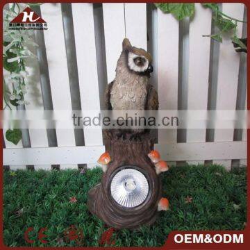 resin owl ornaments with solar garden spot light                        
                                                Quality Choice