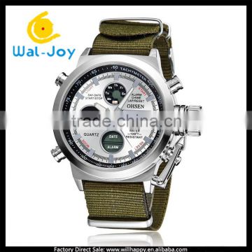 WJ-5252-1 nylon strap double movement high quality water resistant OHSEN brand sport watch