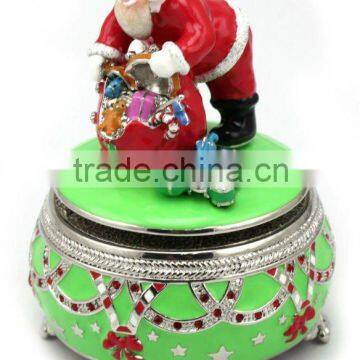 Mr Christmas Santa design wholesale metal music box carousel