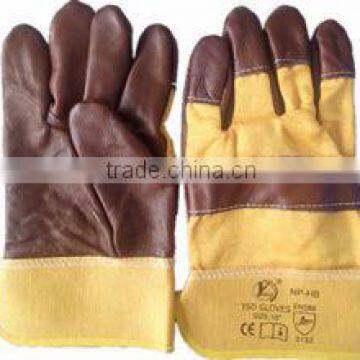 Industrial cow split leather gloves