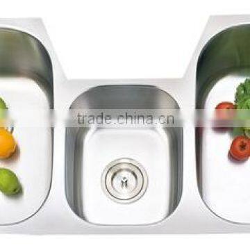 Triple bowl Stainless steel sink kitchen tool