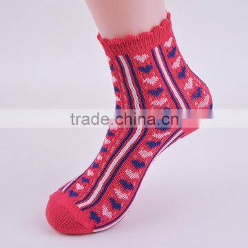 custom lady jaquard Rumi Socks heart design