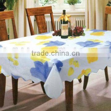 good price and manufacturer for printed oblong Vinyl table cloth with flannel backing, stitched edge