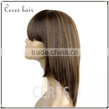 cartoon anime virgin front lace wig factory price natural cosplay wig with neat bang