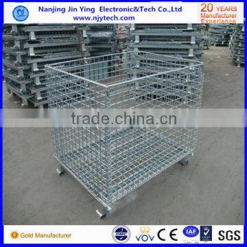 Nanjing high quality foldable wire cage,stackable storage wire mesh containers,mesh box