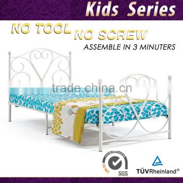 New Metal Twin Size Children Bedroom Bed Frame furniture White