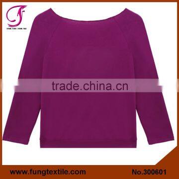 FUNG Item 300601 Women off Shoulder Long Sleeve Wifey Shirt