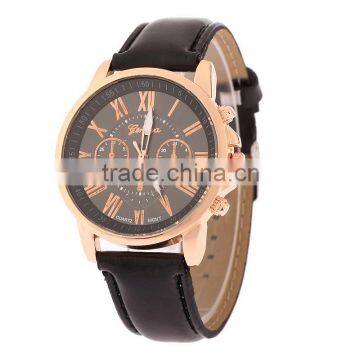 2016 Fashion gold geneva watch,PU leather women watch                        
                                                Quality Choice