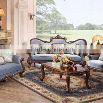 Fabric Sofa for Living Room Classical Wood Furniture photo-3