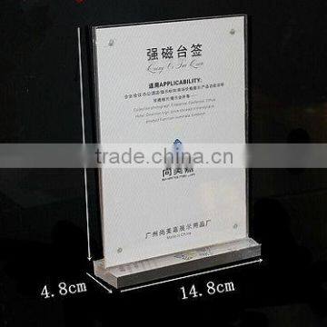 custom high quality acrylic table stand menu holder