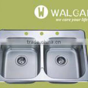 650 Kitchen rectangular double bowl stainless steel undermount sink                        
                                                                                Supplier's Choice