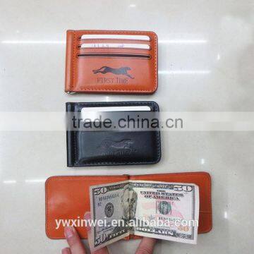 new style leather money clip wallets for man